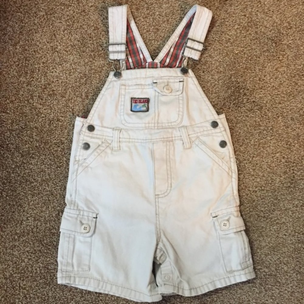 Children's Place beige overalls Tiki Island